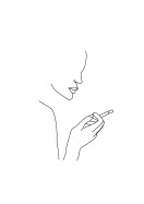 Person Smoking Line Art | Lag din egen plakat