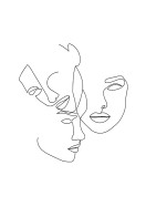 Three Faces Line Art | Lag din egen plakat