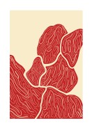 Red And Beige Shapes | Lag din egen plakat