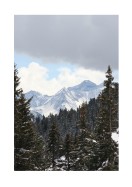 View Of Snowy Mountain And Forest | Lag din egen plakat
