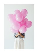 Woman Holding Pink Balloons | Lag din egen plakat