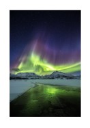 Northern Lights Over Mountains | Lag din egen plakat