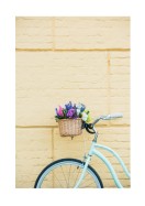 Bicycle With Flowers In Basket | Lag din egen plakat